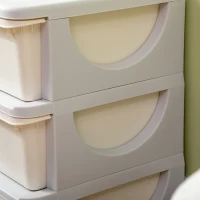 HOMCOM Organizador de Brinquedos para Crianças com 3 Gavetas Arrumação para Brinquedos Roupas Livros 37x37x56,5 cm Bege(m-8)
