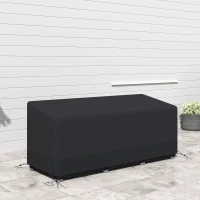 Outsunny Rectangular Patio Garden Furniture Cover Waterproof for 3 Seater Sofa Bistro Set, UV Resistant Protection 600D Oxford Fabric Rattan Lounge Clean Cover, 190 x 72 x 76cm, Black(m-9)