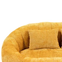 Cozy Oversized Bean Bag Sofa with 2 Matching Pillows, Soft 2-Seat Sectional Couch for Living Room and Bedroom, 145L x 95W x 63H cm, Yellow(m-10)