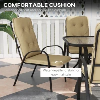Outsunny Seven-Piece Garden Dining Set with Cushions - Beige(m-6)
