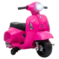HOMCOM Vespa Licensed 6V Kids Electric Motorbike Ride On Motorcycle  Battery Powered for 18-36 Months with Horn, Pink(m-13)