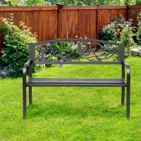 Outsunny Banc de Jardin 2 Places banc extérieur jardin Style Rural Chic pour balcon terrasse patio 127 x 60 x 85 cm(m-10)