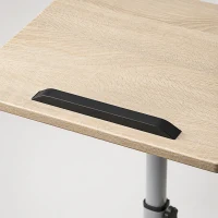HOMCOM Mesa Auxiliar de Altura Regulable con 4 Ruedas en Madera y Metal 60x40x72-93,5 cm Roble(m-7)