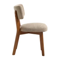 Stylish Mid-Century Dining Chairs with High-Density Foam, Comfortable Upholstered Side Chairs for Dining Room, 47L x 54.5W x 77H cm, Khaki(m-14)