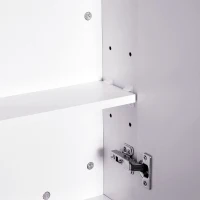 HOMCOM Bathroom Mirror Cabinet, 3-Tier Wall Mount Bathroom Storage Cabinet with Soft-Close Hinges and Adjustable Shelf, Double Door Cupboard, 70 x 15 x 60 cm, White(m-8)