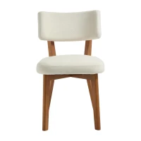 Stylish Mid-Century Dining Chairs with Ergonomic Backrest, Comfortable Upholstered Side Chairs for Dining Room, 47L x 54.5W x 77H cm, Beige(m-2)