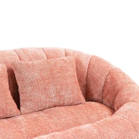 Cozy Oversized Bean Bag Sofa with 2 Matching Pillows, Soft 2-Seat Sectional Couch for Living Room and Bedroom, 145L x 95W x 63H cm, Pink(m-11)