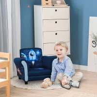 HOMCOM Child Armchair Kids Mini Sofa Chair with Armrest, 59.5 x 43 x 46.5cm, Blue(m-7)