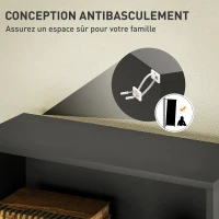 HOMCOM Bibliothèque étagère de rangement 6 niveaux avec étagères réglables pour salon, chambre, bureau, 60x24x158,5cm, noir(m-6)