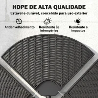 Outsunny Base para Chapéu de Sol de 4 Peças Recarregável com Areia 68 kg ou Água 52 kg para Jardim Pátio ou Terraço Preto(m-5)