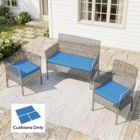 Outsunny Outdoor Seat Cushion Pads for Rattan Furniture, 3 PCs Garden Furniture Cushions,  Sky Blue(m-14)