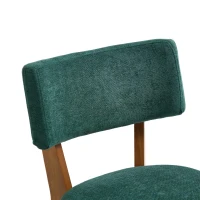 Stylish Mid-Century Dining Chairs with Ergonomic Backrest, Comfortable Upholstered Side Chairs for Dining Room, 47L x 54.5W x 77H cm, Green(m-10)
