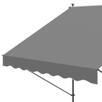 Outsunny Toldo Manual Retrátil Ajustável 300x170x200-290 cm com Manivela Proteção Solar UV40+ para Varanda Jardim Cinza(m-10)