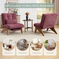 Cozy Reclining Accent Chair with Foldable Ottoman and Lumbar Pillow, Soft Adjustable Lounger for Living Room, 127L x 73W x 90H cm, Wine Red(m-8)