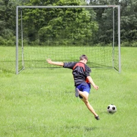 SPORTNOW 10ft x 6.5ft Football Goal, Football Net for Garden with Ground Stakes, Quick and Simple Set Up(m-2)