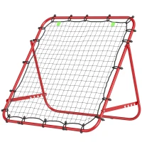 HOMCOM Adjustable Rebounder Net Kickback Target Goal for Teens Adults Training, Red(m-14)