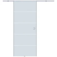 HOMCOM Glasschiebetür Schiebetür Glastür Zimmertür teilsatiniert 900 x 2050 mm(m-10)