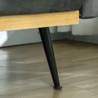 HOMCOM Divano Letto 3 Posti con Design Clic Clac e 2 Cuscini, in Tessuto Effetto Velluto, 206x81x83 cm, Grigio(m-8)