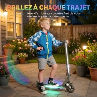 SPORTNOW Trottinette électrique pour enfants 6-14 ans scooter électrique pliable pour enfants vitesse max 14 km/h aluminium noir(m-5)