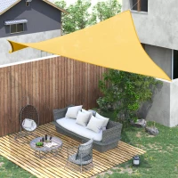 Outsunny Voile d'ombrage Toile Solaire rectangulaire 6L x 4l m HDPE Jaune(m-2)