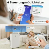 HOMCOM Tragbares Klimagerät mit 12.000 BTU, 4-in-1 Klimaanlage mit WiFi- und Sprachsteuerung, Kühlung, Entfeuchter, Ventilator, Schlafmodus(m-6)