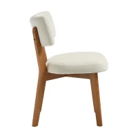 Stylish Mid-Century Dining Chairs with Ergonomic Backrest, Comfortable Upholstered Side Chairs for Dining Room, 47L x 54.5W x 77H cm, Beige(m-14)