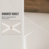HOMCOM Birou PC Modern cu Blat Înălțat și 2 Rafturi, din PAL, 110x50x102,6 cm, Alb, Maro și Nuc(m-5)