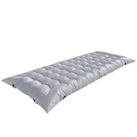 Outsunny Camping Isomatte faltbare 8cm Dick Campingmatratze mit rutschfester Hülle Gurten für Camping 200 x 80 cm Hellgrau(m-11)