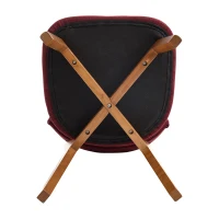 Stylish Mid-Century Dining Chairs with Ergonomic Backrest, Comfortable Upholstered Side Chairs for Dining Room, 47L x 54.5W x 77H cm, Wine Red(m-11)