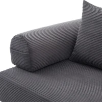 Cozy Compressible Folding Sofa with Detachable Metal Frame, Soft Modular Sectional Couch for Small Apartment, 110L x 33W x 33H cm, Dark Gray(m-10)