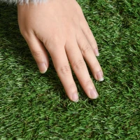 Outsunny Lot de 2 gazons synthétiques artificiels Moquette extérieure dim. 4L x 1l m Herbes Hautes denses 2 cm Vert(m-9)