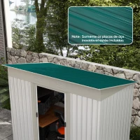 Outsunny Conjunto de 12 Painéis para Teto de Aço Galvanizado Chapas Perfiladas de Teto 7m² para Abrigo de Ferramentas 129x45cm Verde(m-2)