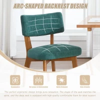 Stylish Mid-Century Dining Chairs with Ergonomic Backrest, Comfortable Upholstered Side Chairs for Dining Room, 47L x 54.5W x 77H cm, Green(m-6)