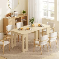 HOMCOM Esstisch, Klapptisch, ausziehbarer Küchentisch, Esszimmertisch, Spanplatten, 60-180 x 85 x 75 cm, Natur(m-10)