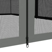 Outsunny 352 x 207cm Universal Replacement Mesh Sidewall Netting for Patio Gazebos and Canopy Tents, (Sidewall Only) Dark Grey(m-7)
