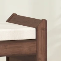 HOMCOM Shoe Bench 2-Tier Boot Section Entryway Storage Bench Cushioned Seat 80 x 30 x 50 cm Dark Brown and Cream(m-13)