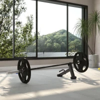 SPORTNOW 210cm Barbell Set, Barbell Bar for 5cm Weight Plates for Loading 200kg Weight Plates, for Home Gym Weight Training(m-2)