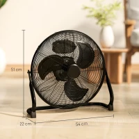 HOMCOM Metal Floor Fan with Tilting, High Velocity, 3 Speed, Portable Gym Fan for Home Office, Black(m-3)