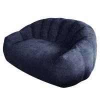 Plush 2-Seater Bean Bag Sofa with High Density Sponge, Cosy Lazy Couch for Gaming Room and Pet-Playing Room, 140L x 98W x 61H cm, Blue(m-2)