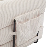 Cozy Compressible Folding Sofa with Detachable Metal Frame, Soft Modular Sectional Couch for Small Apartment, 110L x 33W x 33H cm, Beige(m-13)