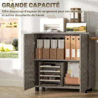Vinsetto Armoire de Bureau à 2 Niveaux, Meuble de Rangement Bureau avec 2 Portes, Serrures et Clés, 80x40x80cm, Gris(m-4)