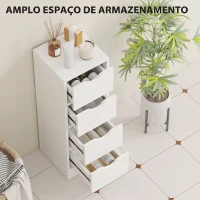HOMCOM Armário Estreito de Casa de Banho com 4 Gavetas e Puxadores Embutidos para Espaços Reduzidos 29x29x83 cm Branco(m-4)