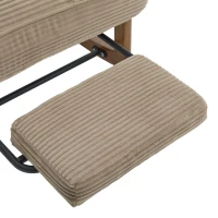 Cozy Rocking Chair with Adjustable Footrest and Side Pocket, Soft Corduroy Glider Armchair for Nursery, 92L x 80W x 70H cm, Khaki(m-12)