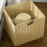 HOMCOM Mesa de Cabeceira Moderna com Gaveta de Armazenamento e Cesto de Vime Dobrável 49x39x64 cm Branco e Madeira(m-7)