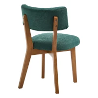 Stylish Mid-Century Dining Chairs with Ergonomic Backrest, Comfortable Upholstered Side Chairs for Dining Room, 47L x 54.5W x 77H cm, Green(m-14)