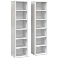 HOMCOM Set of Two 102 CD Storage Units - High Gloss White(m-1)