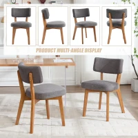 Stylish Mid-Century Dining Chairs with Ergonomic Backrest, Comfortable Upholstered Side Chairs for Dining Room, 47L x 54.5W x 77H cm, Beige(m-4)