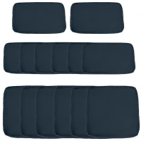 Outsunny Lot de 14 Housses de Rechange Coussins Salon de Jardin - 6 Housses Coussin d'assise, 8 Housses Coussin Dossier Bleu(m-12)