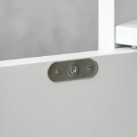 kleankin Colonna Bagno con Mensole e Armadietti, Mobile Alto Salvaspazio in Legno 15x17x120cm, Bianco(m-8)