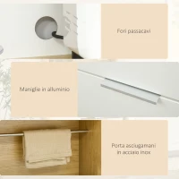 HOMCOM Dispensa da Cucina in Truciolato con Armadietti, Cassetti, Ripiani Regolabili e Appendino, 93x40x180 cm(m-6)
